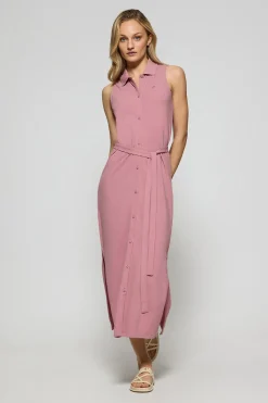 Polo Club Robes*Robe sans manches, boutonnée, avec monogramme brodé Rose poudré