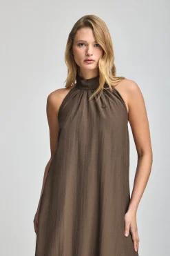 Polo Club Robes*Robe Valay couleur moka avec détails Mocca