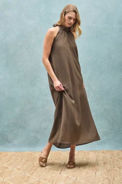 Polo Club Robes*Robe Valay couleur moka avec détails Mocca