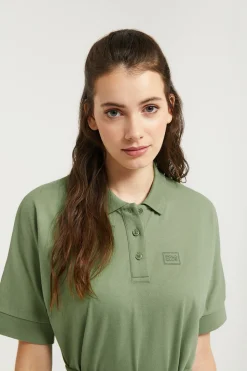 Polo Club Robes*Robe verte à manches chauve-souris et logo brodé ton sur ton Vert chaud
