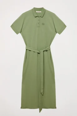Polo Club Robes*Robe verte à manches chauve-souris et logo brodé ton sur ton Vert chaud