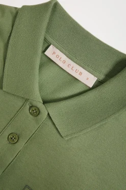 Polo Club Robes*Robe verte à manches chauve-souris et logo brodé ton sur ton Vert chaud