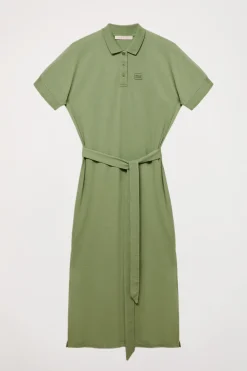 Polo Club Robes*Robe verte à manches chauve-souris et logo brodé ton sur ton Vert chaud