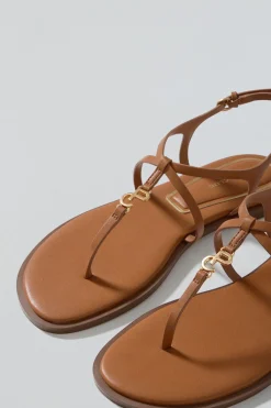 Polo Club Chaussures*Sandale à lanières Bianca marron avec détails métallisés Brun