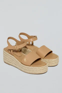 Polo Club Chaussures*Sandales à semelles compensées en jute Aurora avec un détail métallisé Taupe