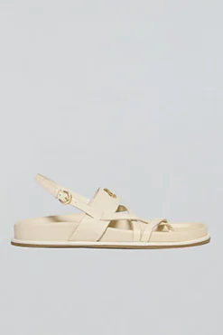 Polo Club Chaussures*Sandales bio à lanières Allegra beige avec détails métalliques Crème