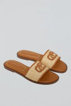 Polo Club Chaussures*Sandales en raphia Greta marron avec logo PC Brun