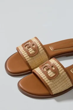 Polo Club Chaussures*Sandales en raphia Greta marron avec logo PC Brun