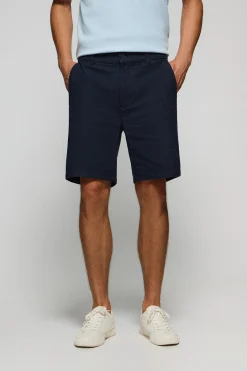 Polo Club Pantalons*Short Bali en lin et coton avec détails brodés Bleu Marine