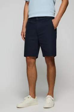 Polo Club Pantalons*Short Bali en lin et coton avec détails brodés Bleu Marine
