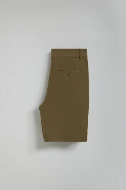 Polo Club Pantalons*Short Bali en lin et coton couleur vert avec détails brodés Kaki