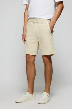 Polo Club Pantalons*Short Bali en lin et coton couleur avec détails brodés Sable
