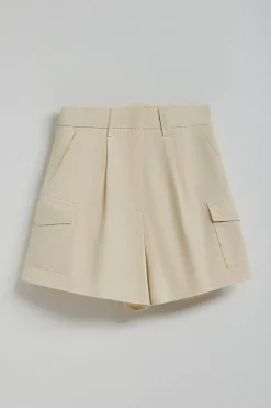 Polo Club Pantalons*Short en sergé Menfis couleur avec détails Sable
