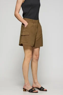 Polo Club Pantalons*Short en sergé Menfis couleur avec détails Camel