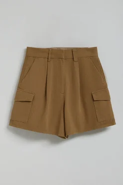 Polo Club Pantalons*Short en sergé Menfis couleur avec détails Camel