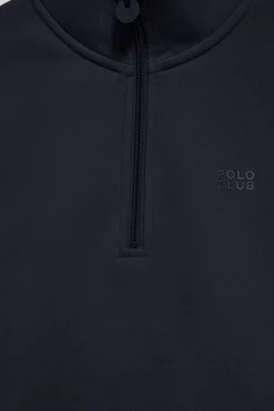 Polo Club Sweat-Shirts*Sweat à demi-fermeture éclair avec logo en caoutchouc Bleu Marine