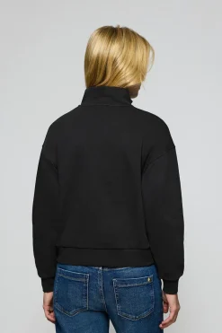 Polo Club Sweat-Shirts*Sweat à demi-fermeture éclair avec logo en caoutchouc Noir