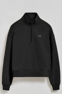 Polo Club Sweat-Shirts*Sweat à demi-fermeture éclair avec logo en caoutchouc Noir