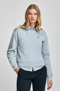 Polo Club Sweat-Shirts*Sweat bleu clair à col ras du cou et broderie Rigby Go Bleu ciel