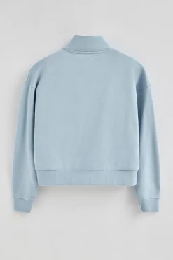 Polo Club Sweat-Shirts*Sweat bleu clair boxy fit à logo caoutchouté Bleu ciel