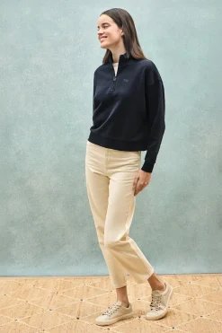 Polo Club Sweat-Shirts*Sweat boxy fit à logo caoutchouté Bleu Marine