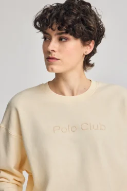 Polo Club Sweat-Shirts*Sweat écru avec logo caoutchouté sur le devant Beige