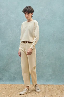 Polo Club Sweat-Shirts*Sweat écru avec logo caoutchouté sur le devant Beige