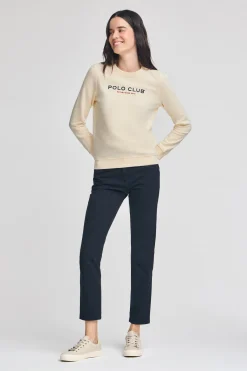 Polo Club Sweat-Shirts*Sweat écru avec logo et logo caoutchouté Beige