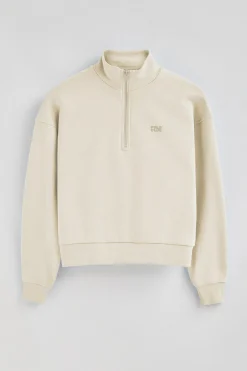 Polo Club Sweat-Shirts*Sweat écru boxy fit à logo caoutchouté Beige