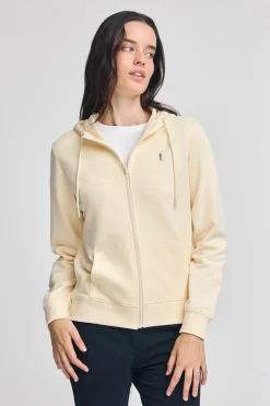 Polo Club Sweat-Shirts*Sweat écru zippé et capuche avec broderie Rigby Go Beige