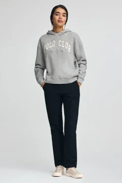 Polo Club Sweat-Shirts*Sweat gris chiné avec capuche et logo established 2012 Gris Vigoré