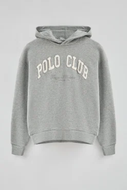 Polo Club Sweat-Shirts*Sweat gris chiné avec capuche et logo established 2012 Gris Vigoré