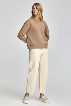 Polo Club Sweat-Shirts*Sweat marron clair à col ras du cou et broderie Rigby Go Brun