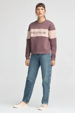 Polo Club Sweat-Shirts*Sweat à coupe boxy et logo Rose taupe