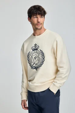 Polo Club Sweat-Shirts*Sweat Saddie écru avec motif nautique brodé Beige