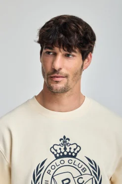 Polo Club Sweat-Shirts*Sweat Saddie écru avec motif nautique brodé Beige