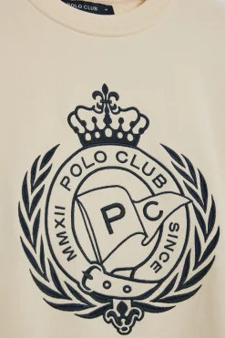 Polo Club Sweat-Shirts*Sweat Saddie écru avec motif nautique brodé Beige