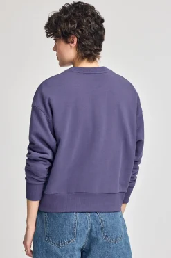 Polo Club Sweat-Shirts*Sweat violet bleuté avec logo caoutchouté sur le devant Bleu Violet