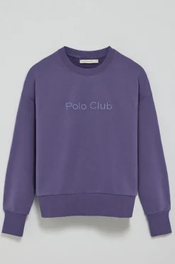 Polo Club Sweat-Shirts*Sweat violet bleuté avec logo caoutchouté sur le devant Bleu Violet