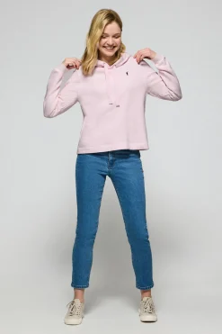 Polo Club Sweat-Shirts*Sweat-shirt à capuche pâle avec logo brodé Rigby Go Rose