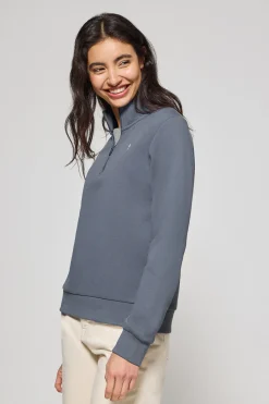 Polo Club Sweat-Shirts*Sweat-shirt à demi-fermeture éclair avec logo Rigby Go bleu Denim