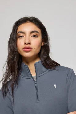 Polo Club Sweat-Shirts*Sweat-shirt à demi-fermeture éclair avec logo Rigby Go bleu Denim