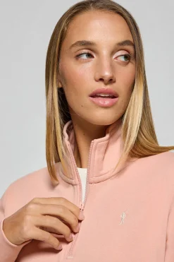 Polo Club Sweat-Shirts*Sweat-shirt à demi-fermeture éclair avec logo Rigby Go Rose pâle