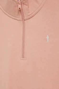 Polo Club Sweat-Shirts*Sweat-shirt à demi-fermeture éclair avec logo Rigby Go Rose pâle