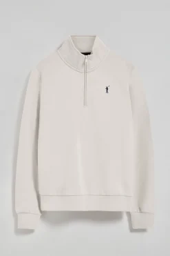 Polo Club Sweat-Shirts*Sweat-shirt à demi-fermeture éclair blanc cassé avec logo Rigby Go Beige