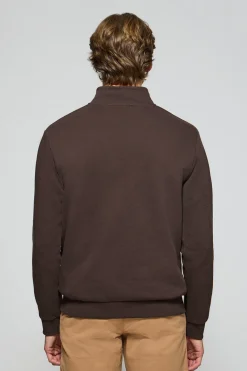 Polo Club Sweat-Shirts*Sweat-shirt à fermeture éclair marron avec logo Rigby Go Marron foncé