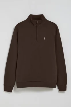 Polo Club Sweat-Shirts*Sweat-shirt à fermeture éclair marron avec logo Rigby Go Marron foncé