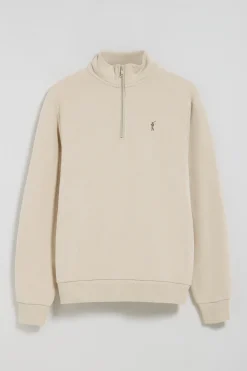 Polo Club Sweat-Shirts*Sweat-shirt à fermeture éclair partielle écru avec logo Rigby Go Beige