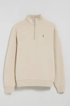 Polo Club Sweat-Shirts*Sweat-shirt à fermeture éclair partielle écru avec logo Rigby Go Beige