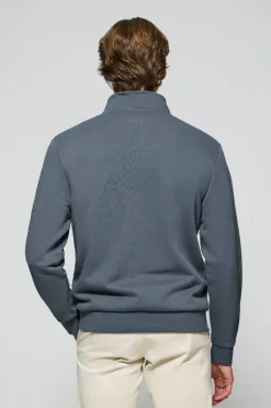 Polo Club Sweat-Shirts*Sweat-shirt à fermeture éclair partielle bleu avec logo Rigby Go Denim